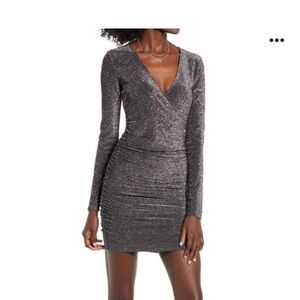 Leith Metallic Long Sleeve Dress